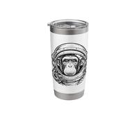 Astronaut Chimp Helmet Graphic Outer Space Monkey Sci-Fi Stainless Steel Insulated Tumbler