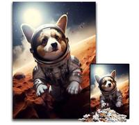 Astronaut Corgi Dog Puppy 1000 Piece Jigsaw Puzzles for Adults Puzzles for Adults for Teenagers Family Game Night BrainChallenging Gift Idea 1000 PCS(38x26cm)