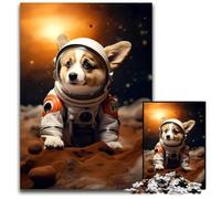 Astronaut Corgi Dog Puppy1000Pc Adults Jigsaw Puzzle Challenging Puzzles Perfect for Family Fun on Christmas Thanksgiving Birthdays & Easter 1000 PCS(38x26cm)