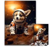 Astronaut Corgi Dog PuppyPuzzle 1000 Pieces Jigsaw Puzzles for Adults Perfect for Family Fun on Christmas Thanksgiving Birthdays & Easter 1000 PCS(75x50cm)
