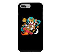 Astronaut Corgi Space Rocket Skateboard Planet Cartoon Art Case for iPhone 7 Plus/8 Plus