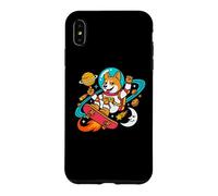 Astronaut Corgi Space Rocket Skateboard Planet Cartoon Art Case for iPhone XS Max