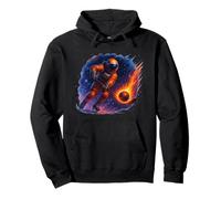 Astronaut Cosmic Fire Hockey Strike Pullover Hoodie