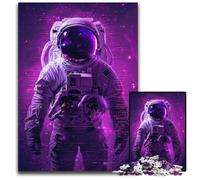 Astronaut Cosmic Glitch1000Pc Adults Jigsaw Puzzle Wooden Jigsaw Puzzles for Adults DIY Home Decor Gift Adult Brain Teaser 1000 PCS(75x50cm)