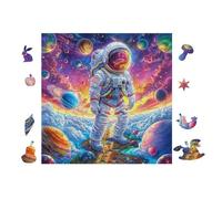 Astronaut Cosmic Space 100 Piece Pack Classic Jigsaw Puzzle Couple Puzzle Partners Ultra Difficult Wall Decor Easter New Year Cardboard 28x28cm