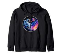 Astronaut Cosmic Space Exploration Graphic Zip Hoodie