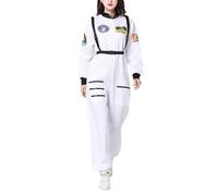 Astronaut Costume Space Suit Full Body Jumpsuit Reflective Finish Sci Fi Theme Role Play Ready Stage Performance Versatile Cosplay Ensemble