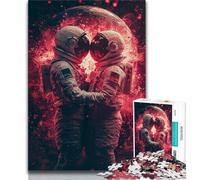 Astronaut Couple Jigsaw Puzzles for Teenagers,Help The Brain Exercise Addictive Toys to Cultivate Patience A Work of Art 50x75cm