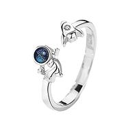 Astronaut Couple One Pair Of Rings For Men And Womenadjustable Opening Ring Weird (B, A)
