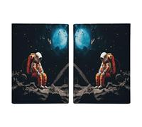Astronaut Crashed on The Moon Passport Holder PU Leather Passport Cover Card Slot Travel Wallet for Travel Women Men