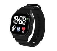 Astronaut Digital Watch: Waterproof LED Sports Watch | Stylish Square Silicone Electronic Watches for Kids Students Women Men Simple Sports Wrist Watch, Black, refer to the description, Strap