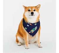 Astronaut Dinosaur and Space Dog Bandanas,Triangle Reversible Pet Scarf for Boy and Girl,Bandana for Small Medium Large and Extra Large Dogs Small