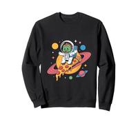 Astronaut Dinosaur Riding Pizza Ring Planet Sweatshirt
