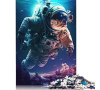 Astronaut Diving Puzzles 500 Pieces Wooden Puzzles Puzzles for Adults & Teenager Family Entertainment Toys 500pcs (52x38cm)