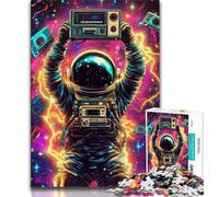 Astronaut DJ Adult Jigsaws 1000 Pieces Difficult,Decompressing Intellectual Educational Toy Suitable for Desktop Decoration (38x26cm)
