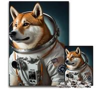 Astronaut Dogs Shiba Inu Jigsaw Puzzles for Adults 1000 Piece Puzzles for Adults for Birthdays Holidays Best for Christmas 1000 PCS(75x50cm)