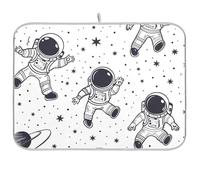 Astronaut Doodle Simple Lines Dish Drying mat Dish Drying Rack mats for Kitchen 18 x 24 especieros para cocina modernos