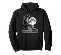 Astronaut Drawing Moon Sketch Space Artist Graphic Pullover Hoodie