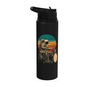 Astronaut Drummer Retro Design Space Music Lover Stainless Steel Insulated Water Bottle