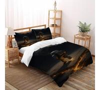 Astronaut Earth Bedding Set 3D Digital Printing Starry Sky Themes Duvet Cover Set Microfiber Quilt Cover 3 Pieces for Boys & Girls with Pillowcase Double（200x200cm）
