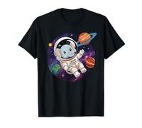 Astronaut Elephant in Space Simple Animals Galaxy T-Shirt