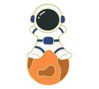 Astronaut Enamel Pins with Planet, Moon, Star, Galaxy, Rocket - Badge for Clothes & Bags, Klein, Non-precious metal