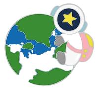 Astronaut Enamel Pins with Planet, Moon, Star, Galaxy, Rocket - Badge for Clothes & Bags, Klein, Non-precious metal