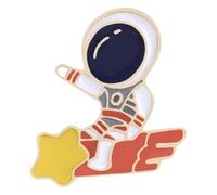Astronaut Enamel Pins with Planet, Moon, Star, Galaxy, Rocket - Badge for Clothes & Bags, Klein, Non-precious metal