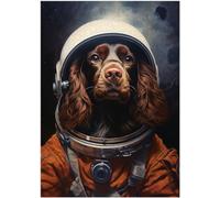 Astronaut English Cocker Spaniel Jigsaw Puzzle 300/500/1000 Piece - Pet Astronaut Portrait Gift for English Cocker Spaniel Owner (1000pc (50×75cm))