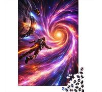 Astronaut Entering A Cosmic Wormhole 1000 Piece Jigsaw Puzzle for Adults, 70x50cm/1000pcs, Quiet Home Activity, Evening Leisure And Year-Round Leisure