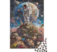 Astronaut Exploration 1000 Piece Jigsaw Puzzle Paper for Adults Space Scenery Focus Enhancement Home Decor Family Relaxation Gift 52x38cm/1000pcs