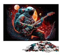 Astronaut Exploration JigsawPuzzle 1000 Pieces for Adults Wooden Jigsaw Puzzles for Adults Ideal DIY Decor & Brain Teaser Gift 50x75CM/19.68x29.52inch