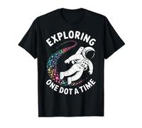 Astronaut Exploring One Dot a Time Funny Dot Day Space T-Shirt