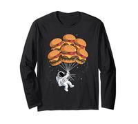 Astronaut Floating Cheeseburger Burger Hamburger Burgers Long Sleeve T-Shirt