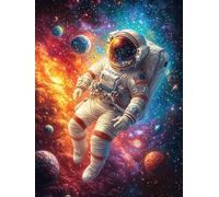 Astronaut Floating in A Cosmic Galaxy 300 Piece Count Premium Jigsaw Puzzle Science Fiction Magical Dream Teen Fans 14-18 Yrs Ultra Difficult Leisure Adventure Valentines Gift Sturdy Paperboard 300