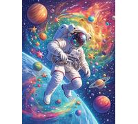 Astronaut Floating in A Cosmic Galaxy 300 Piece Pack Classic Jigsaw Puzzle Wildlife Pet Couple Puzzle Partners Ultra Difficult Wall Decor Easter New Year Cardboard 300 PCS