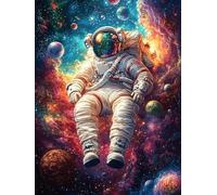 Astronaut Floating in A Cosmic Galaxy 500 Piece Jigsaw Puzzle Science Fiction Magical Dream For Men Educational Decompression Adults Anxiety Memory Care Mothers Valentines Gift Sturdy Paperboard 500