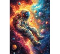 Astronaut Floating in A Cosmic Sky 500 Pieces Jigsaw Puzzles Science Fiction Magical Dream For Men Educational Decompression Adults Anxiety Memory Care Mothers Valentines Premium Cardboard 500 PCS