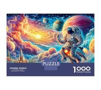 Astronaut Floating in Colorful Cosmic Vortex 1000 Piece Jigsaw Puzzles Astronaut in Cosmic Nebula Birthday Gifts Couple Art Educational Games for Adults And Kids 70x50cm/1000pcs