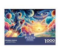 Astronaut Floating in Colorful Cosmic Vortex_3Master-Level Jigsaw Puzzles for Adults Embark on A 1000-Piece Advanced And Challenging Puzzle Games Journey - Positioned As The Ultimate Gift Jigsaw Puzz