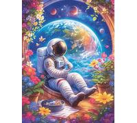 Astronaut Floating in Space 300 Pc Classic Jigsaw Puzzle Wildlife Pet Puzzle for Adults Hard Challenging Hobby Home Decor Poster Recycled Material 300 PCS