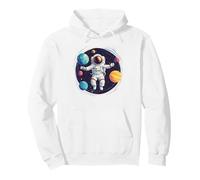 Astronaut Floating in Space with Planets Universe Pullover Hoodie