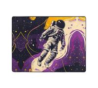 Astronaut Floating Purple Space Area Rugs for Living Room Decor - Soft Throw Washable Rugs for Bedroom, 63x48 Inch Indoor Carpet for Bedroom Living Room