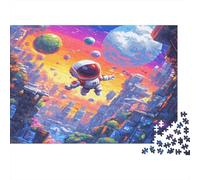 Astronaut Floating-Sci-fi Space Adventure 1000 Piece Jigsaw Puzzle with Perfect Snap Fit Favourites Jigsaw As A Brain Training Puzzle for Wall Decoration And Gifts 38x26cm/1000pcs