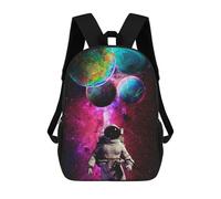 Astronaut Floating with Colorful Balloons Kids Backpack, Backpack School Bag, Backpacks Kids School 3D Printed School Bags for Elementary And Middle School Students Teens Birthday Gift 17inch