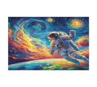 Astronaut Floats In Space 1000 Piece Jigsaw Puzzle for Adults Space Universe Morning Coffee Companion Mindful Start Beautiful Artwork Ideal Birthday Present 1000 PCS