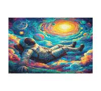 Astronaut Floats In Space 1000 Piece Jigsaw Puzzle for Adults Space Universe Rainy Day Activity Mindful Relaxation Precision Cut Pieces Unique Gift Wall Art Decor 1000 PCS