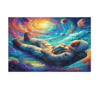 Astronaut Floats In Space 1000 Piece Jigsaw Puzzle for Adults Teens Space Universe Jigsaw Stress Relief for Students Colourful Challenge Great Gift Dorm Room Decor 1000 PCS