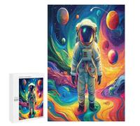 Astronaut Floats In Space 1000Pc Jigsaw Puzzles Suitable Adults Children Space Universe Jigsaws Festive Gathering Family Bonding Whimsical Design Great Gift Loved Ones 1000 PCS