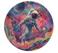 Astronaut Floats In Space 195 Piece Circular Jigsaw Puzzle Animal Shape All Ages Suitable Stress Relief Puzzle Educational Learning Through Play Home Decor 195 PCS